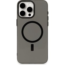 Alvera Collection iPhone 15 Pro Kılıf Anka Pc Magneticsafe Sert Metal Kapak - Siyah
