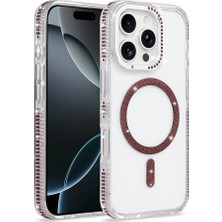 Maks Technology iPhone 16 Pro Max Kılıf M-Safe Şarj Özellikli Mkst Tera Silikon Kapak - Mürdüm
