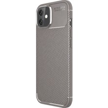 Alvera Collection iPhone 11 Kılıf Auto Focus Karbon Kapak - Gri