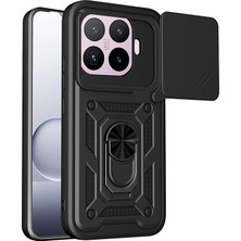 Maks Technology Mi 17T Kılıf Magnetik Standlı Kamera Korumalı Mkst Sürgülü Vega Kapak - Siyah