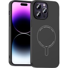 Maks Technology iPhone 14 Pro Max Kılıf M-Safe Şarj Özellikli Kamera Korumalı Mkst Elio Sert Pc Kapak - Siyah