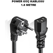 1.8 Metre Power Güç Kablosu Kasa Pc Monitör Arası Baskül Şarj Fişi 3pinli Güç Adaptörü Kablosu