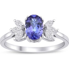 İryum Lotus Çiçeği Tanzanite Tektaş Pırlanta Yüzük