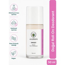 The Miadrops Sweet Doğal Roll On Deodorant 50 ml | Alüminyumsuz Vegan Unisex | Portakal Itır Vanilya