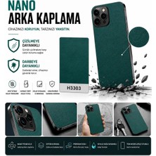 Biemtek Alcatel Alcatel 1 2022 Uyumlu 3m Küçük Desen Deri Zeytin Yeşili Arka Kaplama
