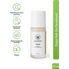 The Miadrops Fresh Doğal Roll On Deodorant 50 ml | Alüminyumsuz Vegan Unisex | Portakal, Limon, Vetiver