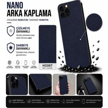Biemtek Realme C11 Uyumlu H3307 Deri Lacivert Serisi 3m Arka Kaplama