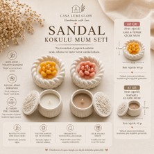 Tişört Kodu Sandal Kokulu Mum Seti – El Yapımı Dekoratif Mum Koleksiyonu