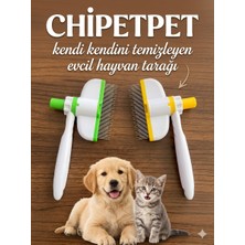 chipetpet Tek Tuşla Kolay Temizlenir Basmalı Kedi Köpek Tarağı Tüy Toplayıcı Kedi Tarağı Kıtık Açıcı