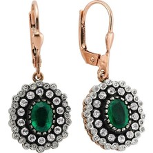 İryum 1.40 Karat Oval Zümrüt Küpe EE178