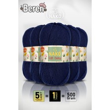 Nako Elit Baby - 10094 Lacivert - 5'li Paket - 100GR/250M - Bebek Ipi - Anti Pilling Tüylenmez Ip