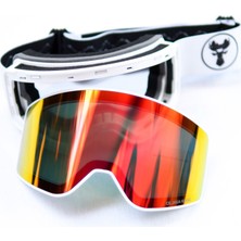 Mamamila Profesyonelkayak/snowboard Gözlüğü Mıknatıslı Model Turuncu-Beyaz