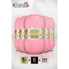 Nako Elit Baby - 12382 Neon Pembe - 5'li Paket - 100GR/250M - Bebek Ipi - Anti Pilling Tüylenmez Ip