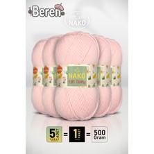 Nako Elit Baby - 2892 Soft Pembe - 5'li Paket - 100GR/250M - Bebek Ipi - Anti Pilling Tüylenmez Ip