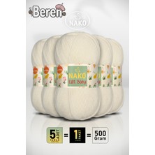 Nako Elit Baby - 300 Ekru - 5'li Paket - 100GR/250M - Bebek Ipi - Anti Pilling Tüylenmez Ip