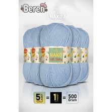 Nako Elit Baby - 6723 Gök Mavi - 5'li Paket - 100GR/250M - Bebek Ipi - Anti Pilling Tüylenmez Ip