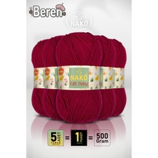 Nako Elit Baby - 298 Pul Biber - 5'li Paket - 100GR/250M - Bebek Ipi - Anti Pilling Tüylenmez Ip