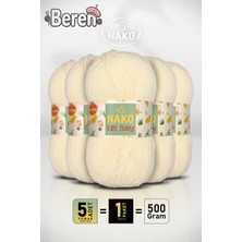 Nako Elit Baby - 99064 Krem - 5'li Paket - 100GR/250M - Bebek Ipi - Anti Pilling Tüylenmez Ip