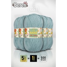 Nako Elit Baby - 10482 Azur Yeşili - 5'li Paket - 100GR/250M - Bebek Ipi - Anti Pilling Tüylenmez Ip