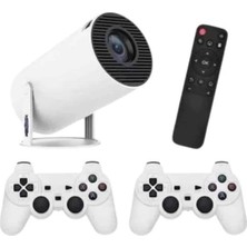 Timion Mey Ithalat® 4K Wireless Çift Kollu Kumandalı Oyun Projeksiyonu Retro Video Oyunu