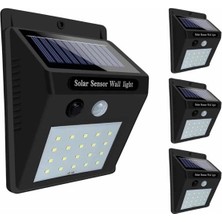 Timion Mey Ithalat® Solar Sensörlü Duvar Lambası Bahçe Lamba 20 LED Işık
