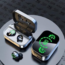 Gümüş Tekno YD03 Bluetooth Kulaklık LED Dijital Göstergeli Tws Kablosuz Kulaklık Yüksek Bass Stereo Ses Type-C Şarj Siyah