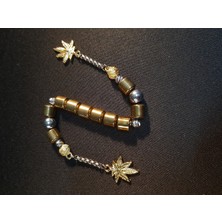 Mryart Gold ve Gümüş Renk Hematit Taşı Zaza Tesbih