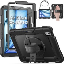 Gordonix iPad Air 11 Inç 2024 (M2/m3) 6. Nesil Kılıf | 10.9" iPad Air 4 ve 5. Nesil Uyumlu | 360° El Kayışı + Omuz Askısı + Stand | Darbeye Dayanıklı Koruyucu Kapak | A2902 A2903 A2904