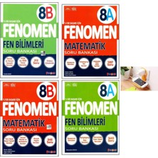 Fenomen 8A +8b Matematik ve Fen Bilimleri Soru Bankaları Set Priz Tutucu ve Denemeli 2026 4kitap