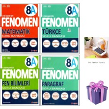 Fenomen 2026 8. Sınıf Lgs Matematik Fen Türkçe Paragraf A Soru Bankası 4 Kitap Priz Tutucu Hediye
