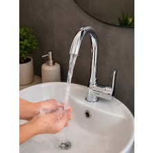 FUALORA Banyo Lavabo Bataryası 360 Derece Döner Borulu Gümüş