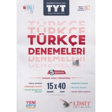 Fenomen Limit Yayınları Tyt Türkçe 15 x 40 5 Aşamada Yeni Soru Tarzları ile Denemeleri