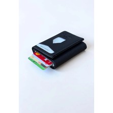 CLASSBAG Siyah Renk ,mekanizmalı Otomatik Kızaklı Kartlıklı Erkek Cüzdanı (7cm x 10CM)