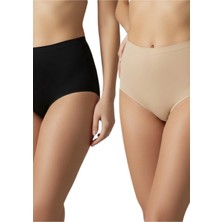 Fevien Lazer Kesim Iz Yapmayan Yüksek Bel Slip 2'li Korse - Dikişsiz Toparlayıcı Korse Slip