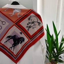 Lente Aksesuar Kadın Premium Desenli Boyun Çanta ve Saç Fuları 70X70 cm