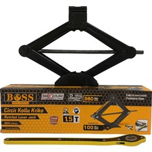 Boss 1.5 Ton Cırcır Kollu Oto Krikosu - Mekanik Araç Krikosu Min 100 mm Max :390 mm