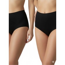 Fevien Lazer Kesim Iz Yapmayan Yüksek Bel Slip 2'li Korse - Dikişsiz Toparlayıcı Korse Slip