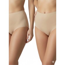 Fevien Lazer Kesim Iz Yapmayan Yüksek Bel Slip 2'li Korse - Dikişsiz Toparlayıcı Korse Slip
