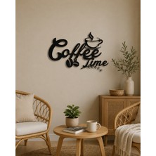 Ss Cnc Dekoratif Lazer Kesim Coffee Time Kahve Köşesi Duvar Tablosu (50X33 Cm)