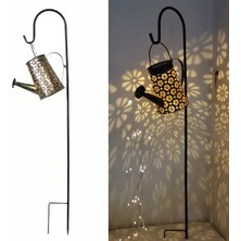 Maetheus Güneş Enerjili Sulama Kovası Bahçe Aydınlatması Dekoratif Solar LED Şelale Efektli Dış Mekan Lambası