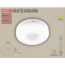İlanib Ticaret Ilanibticaret Cata CT-5180 Sensörlü Mıknatıslı Kabin LED Armatür 4000K