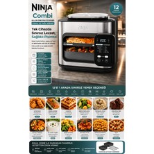 Ninja 12'si 1 Arada Multicooker Fırın & Az Yağlı Air Fryer – 1800W Güç, Combi Cooker Teknolojisi, Buharlı Pişirme, Izgara, Fırın, Air Fry, Yavaş Pişirme ve Aile Boyu Hızlı Yemek Hazırlama