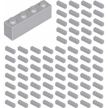LEGO Yedek Parçalar: Brick: Duvar Parçası: 100 Adet 1x4 Açık Gri 3010 - Parts: Brick: 100 Piece 1x4 Light Bluish Gray 3010