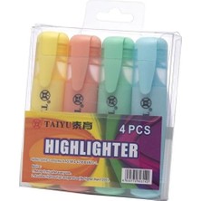 Taiyu Fosforlu Kalem Pastel Renkler 4 Renk 12 Adet