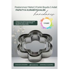 Hanedanev Paslanmaz Metal Papatya Şekilli Kurabiye Kalıbı 3 Adet 3 Farklı Boyda Kurabiye Kalıbı