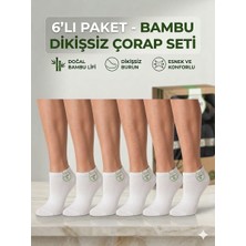 Km Collections 6'lı Paket Dikişsiz Bambu Patik Çorap Bay&bayan