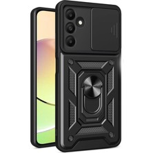 Belirtilmemiş Galaxy M15 Kılıf Pars Lens Yüzüklü Silikon - Siyah