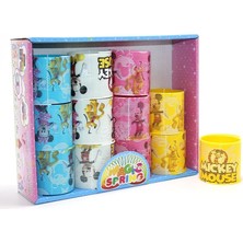 Marsilyan Mickey Mouse ve Minnie Baskılı Magic Spring Stres Yayı - Standlı Karışık Renk 12'li Seti Alk3