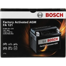 Bosch FA121 Agm Motosiklet Aküsü 12V 8AH 115A Bakımsız Factory Activated (YT9B-BS)