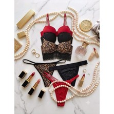 Glanz İç Giyim 3'lü Sütyen Külot Set/kadın Destekli Bralet